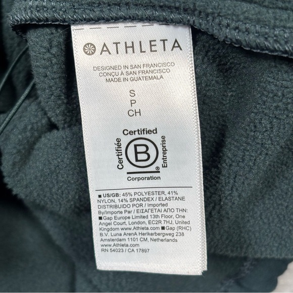 Athleta Altitude Sweatshirt Women’s Small Green Fleece Lined Half 1/2 Zip - Picture 8 of 14